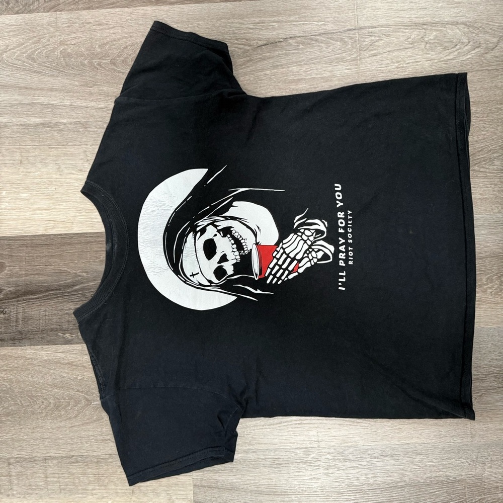 Riot Society Black and White Graphic Tee